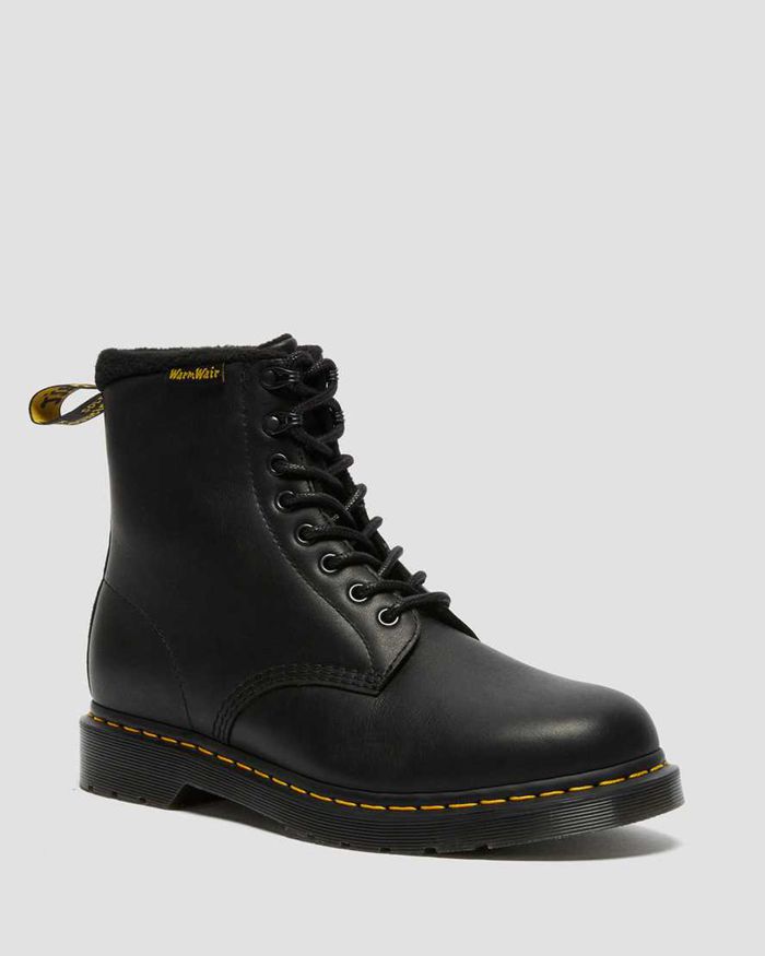 Dr Martens Vintersko Herre Svart 1460 Pascal Warmwair Læder Lace Up 4369YXIUL